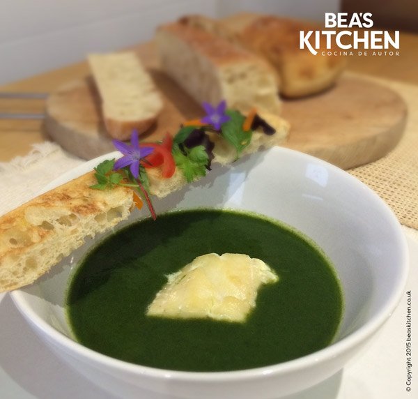 Spinach veloute with smoked haddock